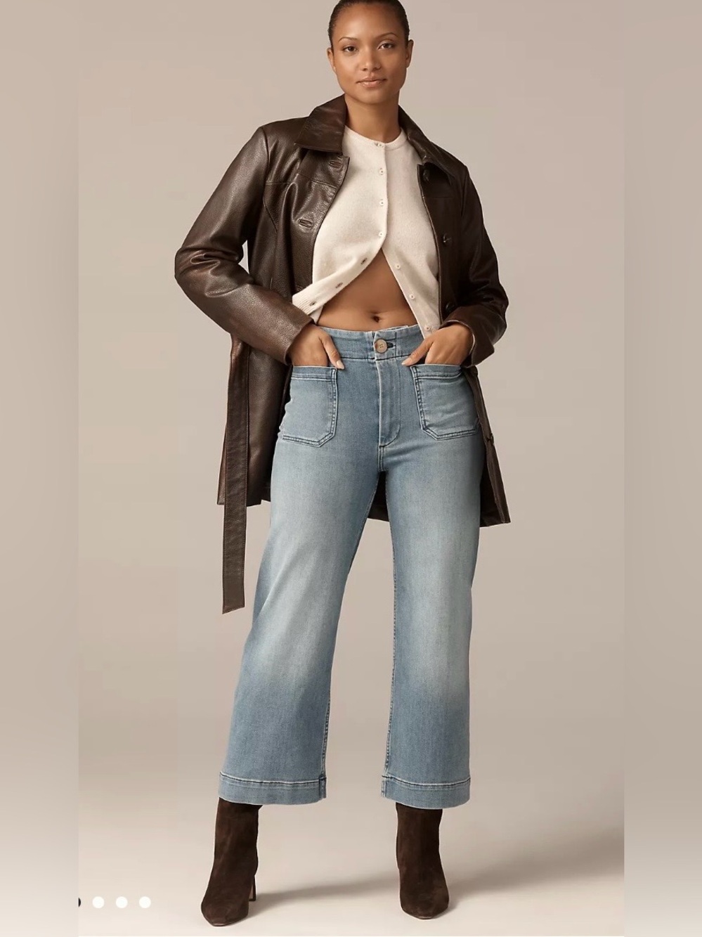 Anthropologie Maeve The Colette Crop Wide Leg Jeans Light Wash 27P